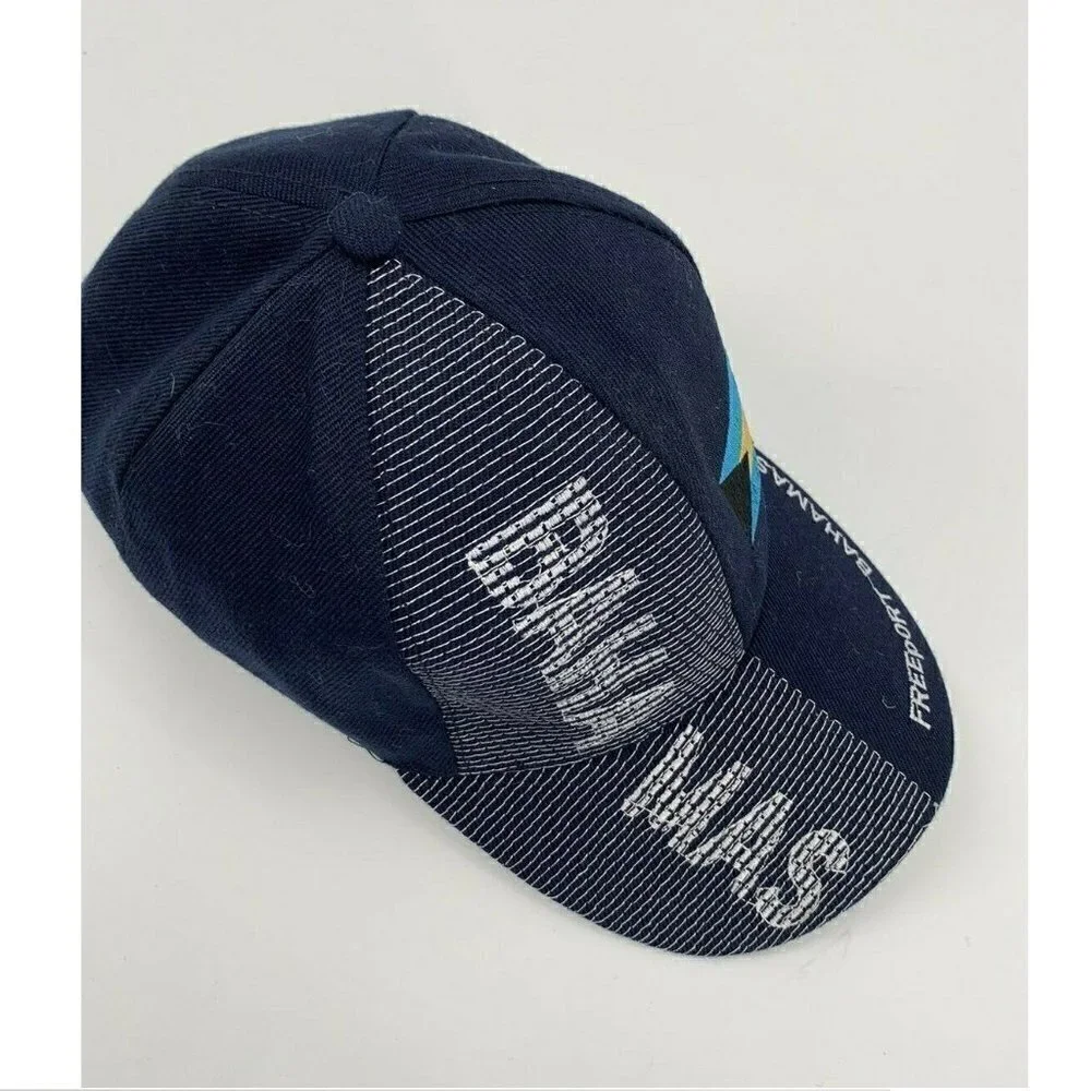 Bahamas FreePort Adjustable Multicolor Blue Yellow Black Hat One Size OS